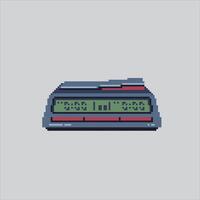 Pixel illustration Chess Clock. Pixelated Chess Stopwatch. Chess Clock Stopwatch icon pixelated for the pixel art game and icon for website and game. old school retro. vector