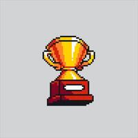 Pixel art illustration Winner Trophy. Pixelated Trophy Champion. Winner Trophy Champion icon pixelated for the pixel game and icon for website and game. old school retro. vector
