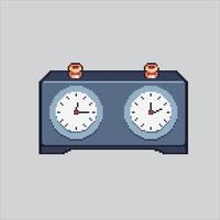 Pixel art illustration Chess Clock. Pixelated Chess Stopwatch. Chess Clock Stopwatch icon pixelated for the pixel art game and icon for website and game. old school retro. vector