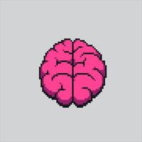 Pixel art illustration Brain. Pixelated Fireman Smart Mind. Smart Brain Mind icon pixelated for the pixel art game and icon for website and game. old school retro. vector