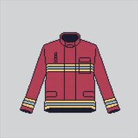 Pixel art illustration Firefighter Uniform. Pixelated Fireman Uniform. Firefighter Fireman Uniform icon pixelated for the pixel game and icon for website and game. old school retro. vector