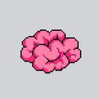 Pixel art illustration Brain. Pixelated Fireman Smart Mind. Smart Brain Mind icon pixelated for the pixel game and icon for website and game. old school retro. vector