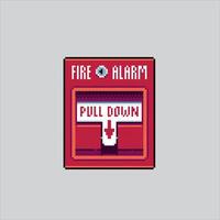 Pixel art illustration Fire Alarm. Pixelated Fire Signal. Red Fire Alarm Signal icon pixelated for the pixel art game and icon for website and game. old school retro. vector