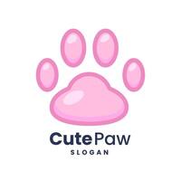 Cute paw logo design illustration vector