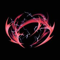 red magic aura lightning effect vector