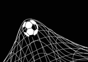 scoring goal soccer net background vector