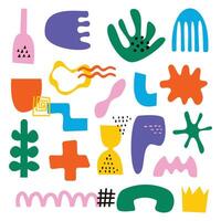 colorful flat abstract random shape vector