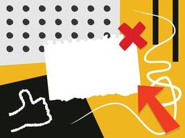 yellow abstract paper torn background vector