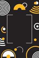 abstract geometric memphis black background vector