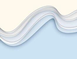 abstract wavy background with soft blue gradient colors with paper cut style vector