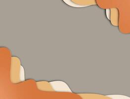 abstract wavy modern background with orange and grey colors with paper cut style vector