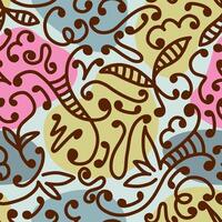 Hand drawn abstract flowers print. Trendy collage pattern. Fashionable template for design. vector