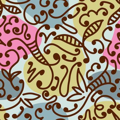 Hand drawn abstract flowers print. Trendy collage pattern. Fashionable template for design.