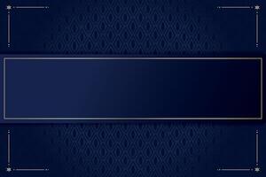 Luxury blue gradient background with geometric pattern and blank space for text. Template for design in blue and golden colors vector