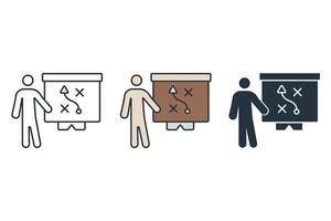 Strategy icons symbol elements for infographic web vector
