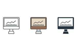 Monitoring icons symbol elements for infographic web vector