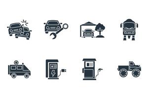 Automotive icon set . Automotive pack elements for infographic web. with trend color vector