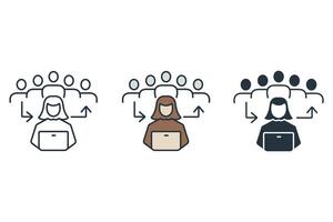 community connection icons symbol elements for infographic web vector