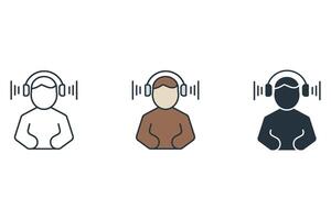 Active Listening icons symbol elements for infographic web vector
