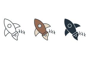 Campaign launch icons symbol elements for infographic web vector