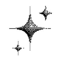 Stars dither halftone bitmap icons vector