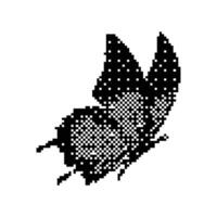 Butterfly dither halftone bitmap icons vector
