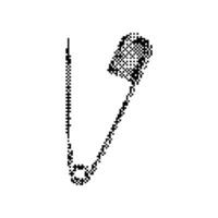 Safety pin dither halftone bitmap icons vector