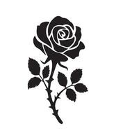 Modern Black Rose Graphic with White Backdrop vector