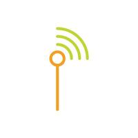 Antenna tower signals around icon design vector