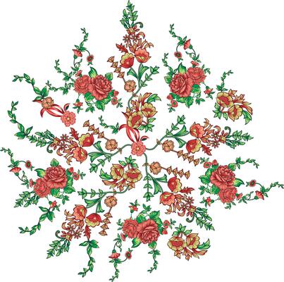 three-tone solid simple abstract roses flowers pattern with bright color background