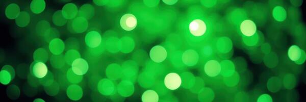 Green bokeh lights create a vibrant atmosphere for celebrations and gatherings in a dimly lit setting photo