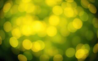 Beautiful blurred yellow bokeh lights create a warm atmosphere in an outdoor setting at dusk photo