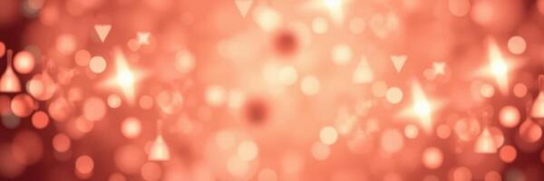 Beautiful abstract bokeh background with warm red and orange tones creating a vibrant, festive atmosphere photo