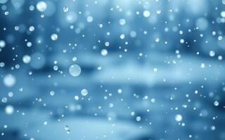 Snowflakes falling softly over the landscape creating a serene winter atmosphere during a snowy day photo