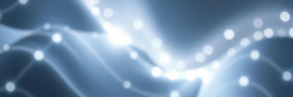 Abstract digital design with flowing lines and luminous points creates a calming atmosphere in a blue gradient photo