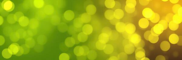 Soft bokeh lights create a serene atmosphere with green and yellow tones in the background during a tranquil evening photo