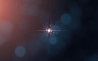 Sparkling light surrounded by soft glowing bokeh in a dark atmosphere at night photo
