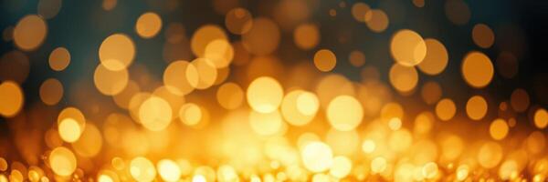 Glowing golden lights create a warm ambiance during a festive evening celebration photo