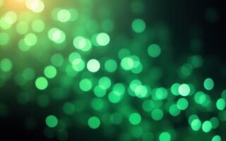 Vibrant green bokeh lights creating a mesmerizing atmosphere during an evening gathering photo