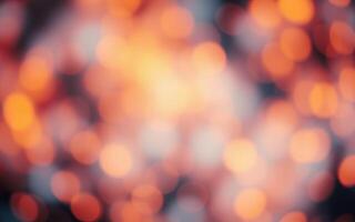 Bright orange and yellow bokeh lights create a warm atmosphere at an evening gathering photo