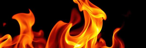 Flames dancing in dark backdrop create mesmerizing display of heat and energy photo