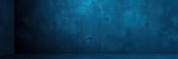 Mysterious blue ambiance fills the space with shadows and reflections during the quiet evening hours photo