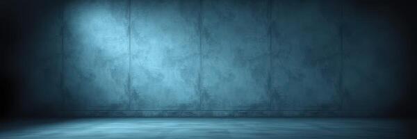 Empty studio space with blue lighting creates a calm atmosphere for artistic expression and creativity photo