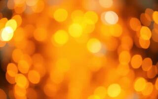 Warm golden bokeh lights create a magical atmosphere for festive celebrations in an evening setting photo