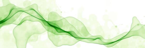 Soft green abstract waves flow gently across a white background, creating a serene and tranquil visual experience photo