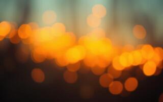 Beautiful golden bokeh lights at sunset creating a warm and inviting atmosphere in nature photo
