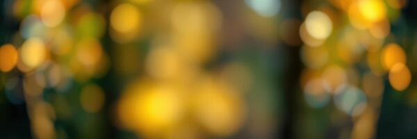 Soft golden lights create a dreamy atmosphere in a lush garden during the evening hours photo