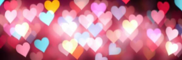 Colorful heart shapes create a festive atmosphere for celebrations and romantic occasions photo
