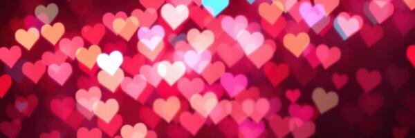 Colorful heart shapes create a festive atmosphere for celebrations and romantic events photo