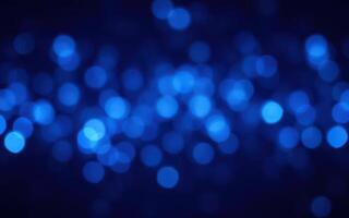 Vibrant blue bokeh lights create a mesmerizing atmosphere at an evening celebration near the waterfront photo